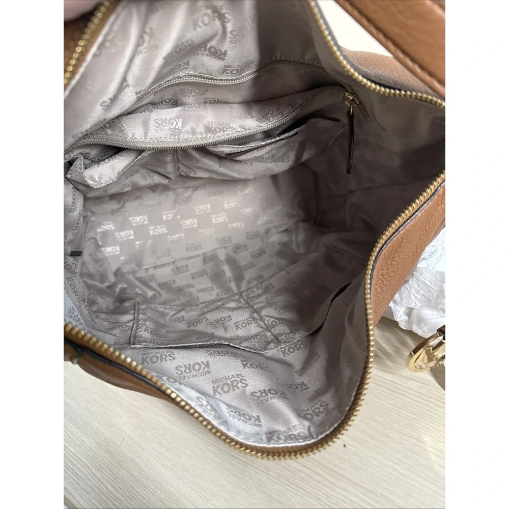 Michael Kors Addie Large Logo Hobo Shoulder Bag Two Tone Black & Brown‎